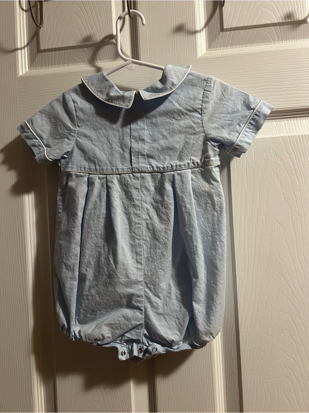 Blue Short-Sleeve Cotton Baby Bubble